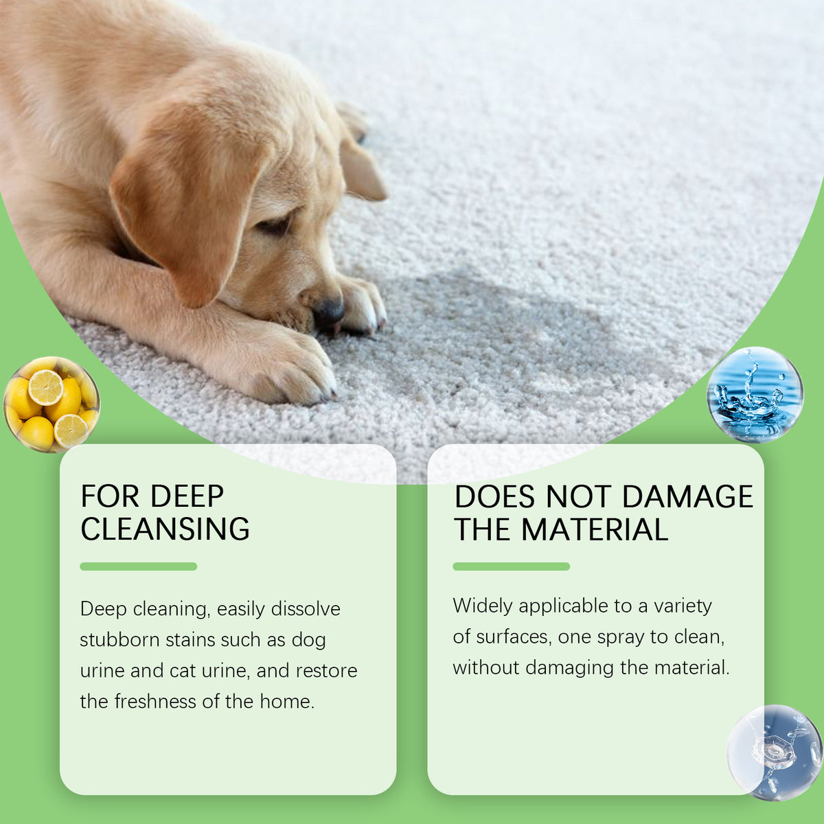 Yegbong Pet Stain Remover, Cat Dog Pet Stain Food Grease Pet Mucus Saliva Clean